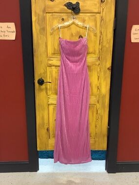 Strapless Hot Pink Evening Gown